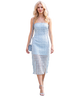 Lou Strapless Circle Lace Fringe Midi Dress