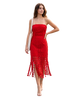 Lou Strapless Circle Lace Fringe Midi Dress