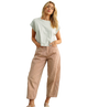 Mini Checker Pattern Barrel Pants