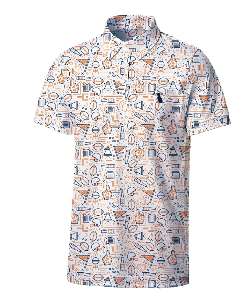 Local Boy - Dirty Myrtle Polo - Collegiate Game Day Navy-Orange