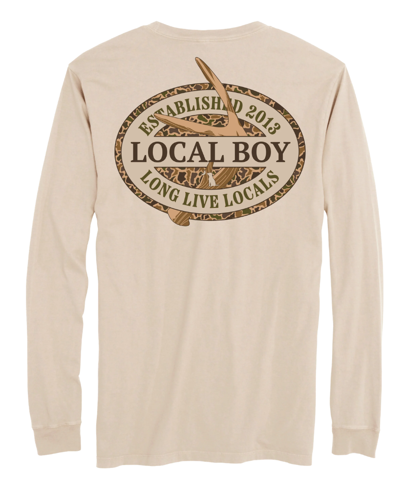 Local Boy - Old School Antler Oval Ls Tee
