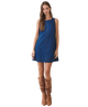 Denim Front Seam Detail Shift Mini Dress
