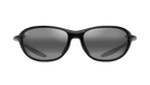 Black MAUI JIM Polarized sunglasses with gray lenses on a white background