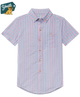 Striped short-sleeve shirt on a white background with 'Youth' logo.