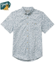 Short-sleeve Kid's button-up shirt with a subtle pattern on a white background, featuring the 'Youth' brand logo.