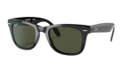 Black RayBan sunglasses with a white background