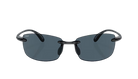 Sunglasses with black frame and dark lenses on a white background