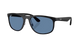 Black Ray-Ban RB4468 sunglasses with blue polarized lenses on a white background