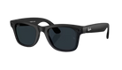 Black Ray-Ban META sunglasses with transition lenses on a clear background