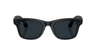 Black Ray-Ban META sunglasses with transition lenses on a clear background