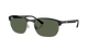 Black Ray-Ban RB4469 sunglasses with green lenses on a white background