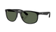 Black Ray-Ban RB4468 sunglasses with green lenses on a white background