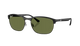 Black Ray-Ban RB4469 sunglasses with green polarized lenses on a white background