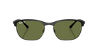 Black Ray-Ban RB4469 sunglasses with green polarized lenses on a white background