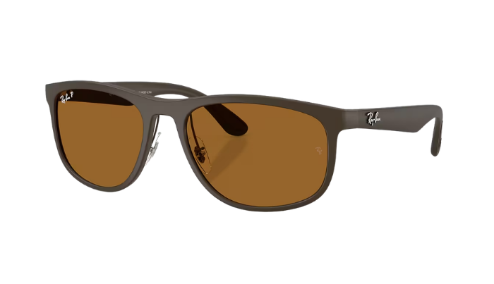Ray-Ban RB4468 Sunglasses with brown lenses and black frame on a white background