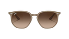 Beige Ray-Ban sunglasses with gradient lenses on a white background