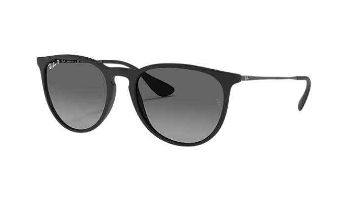 Black RayBan sunglasses with gradient lenses on a white background RB4171F Erika