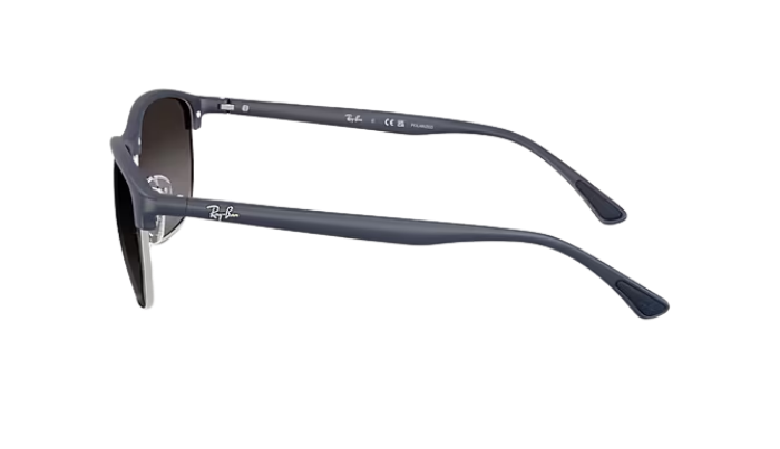 Ray-Ban RB4469 Sunglasses with dark blue frame and polarized gradient lenses on a white background