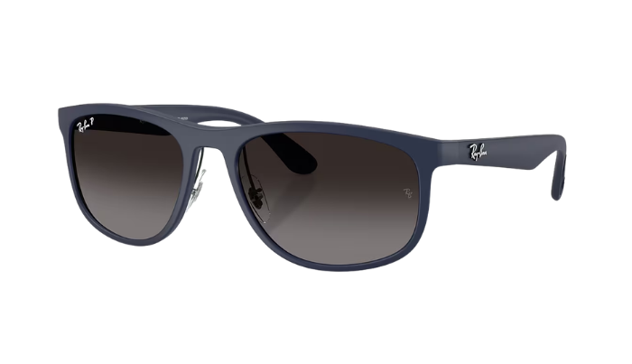 Blue Ray-Ban RB4468 sunglasses with a white background