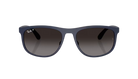 Blue Ray-Ban RB4468 sunglasses with a white background