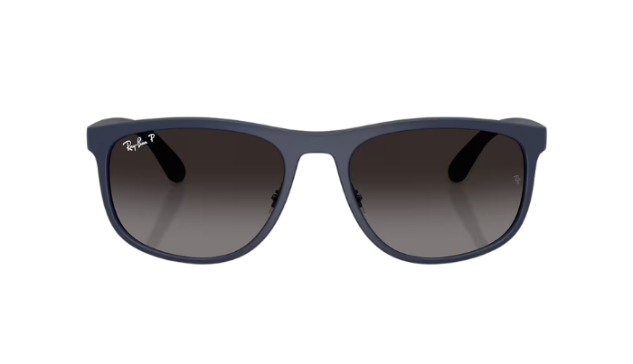 Blue Ray-Ban RB4468 sunglasses with a white background