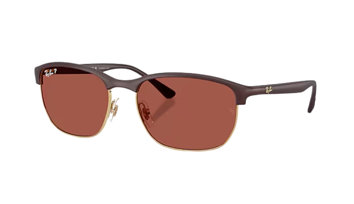 Ray-Ban RB4469 Sunglasses with brown lenses and dark frames on a white background