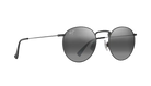 Round sunglasses with dark lenses on a white background