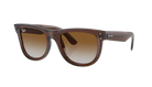 Brown sunglasses with gradient lenses on a white background