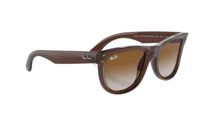 Ray-BAN Brown sunglasses with gradient lenses on a white background