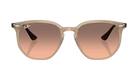 Turtledove framed Ray-Ban sunglasses with pink lenses on a white background