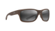 Brown sunglasses with a reflective lens on a white background Maui Jim