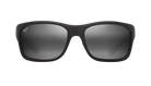 Black sunglasses with gray lenses on a white background