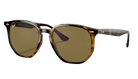 Tortoiseshell Ray-Ban sunglasses with brown lenses on a white background