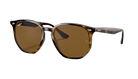 Ray-Ban Sunglasses with tortoiseshell frame and brown lenses on a white background
