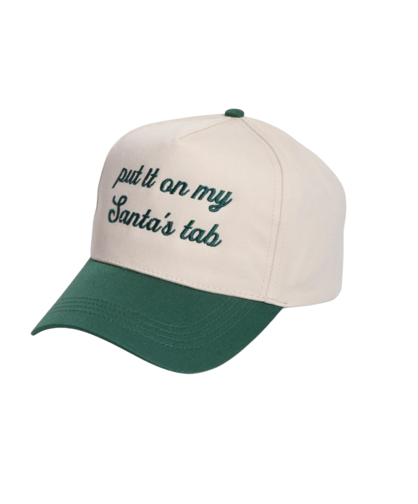 Put It On My Santa's Tab Embroidered Trucker Hat