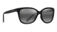 Black Maui Jim sunglasses with a reflective polarized lens on a white background