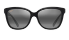 Black Maui Jim sunglasses with a reflective polarized lens on a white background