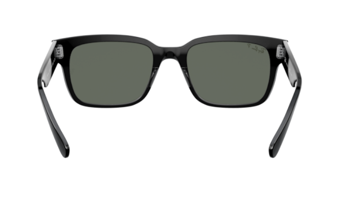 Black Ray-Ban sunglasses with Ray-Ban logo on a white background