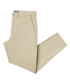 Beige PERFORMANCE pants folded on a white background