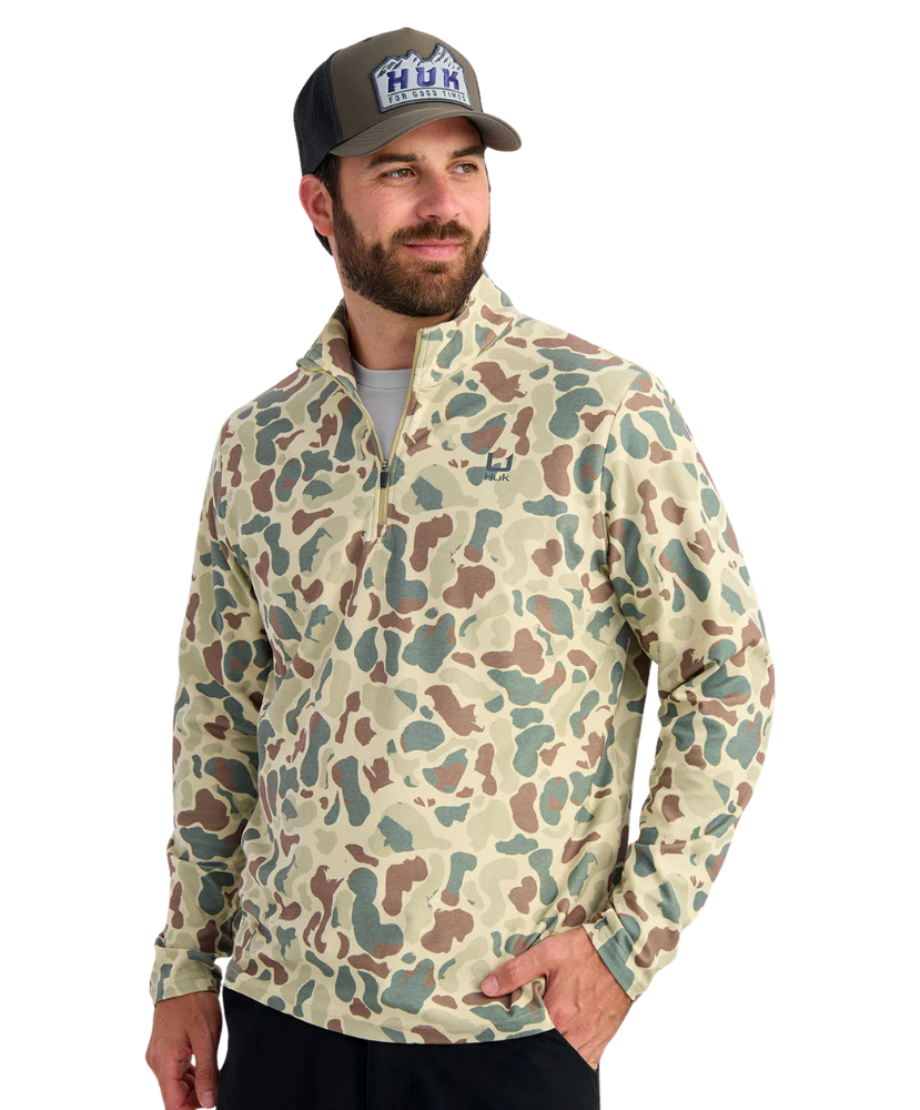 Huk - KC Print Leeward Lightweight Fleece 1/4 Zip