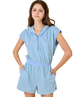 Vivi Striped Half-Zip Sweatshirt Romper