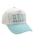 Cap with 'REBS' text on a white background