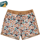 Youth camo patterned swim trunks from Burlebo