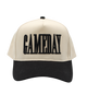 Beige and black cap with 'GAMEDAY' text on a white background