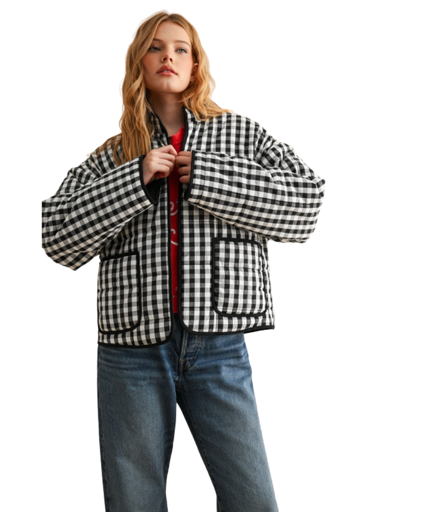 Ellison Gingham Print Jacket
