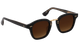 Krewe Sunglasses with black frame and brown lenses on a white background