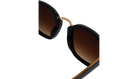 Black Krewe sunglasses with gold accents on a white background