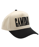 Beige and black cap with 'Gamer' text on a white background
