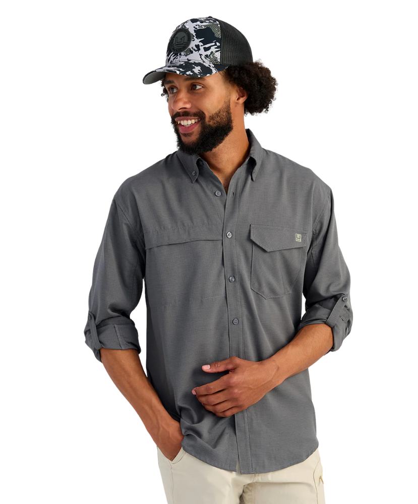 Huk - Tidepoint Heathered Ripstop LS Shirt