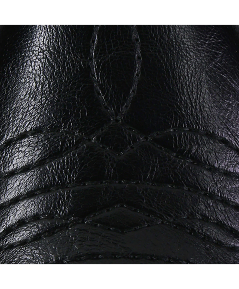 Close-up of black leather texture